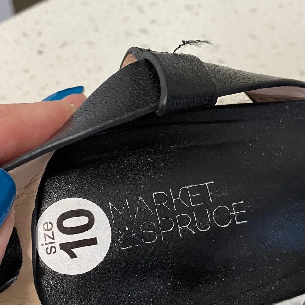 NWT Market & Spruce Black Wedge Sandals